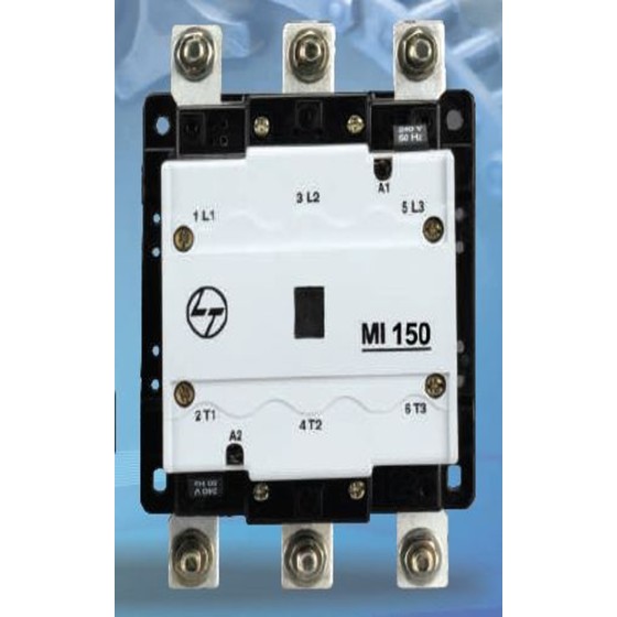 L&T MI 150 Contactors 6-150A  AC-3 Rating applications With Finger proof terminals upto 40A,Top mounting add-on blocks possible upto 80A,Spares available for entire range and Can be used with existing MN Range of thermal overload relays