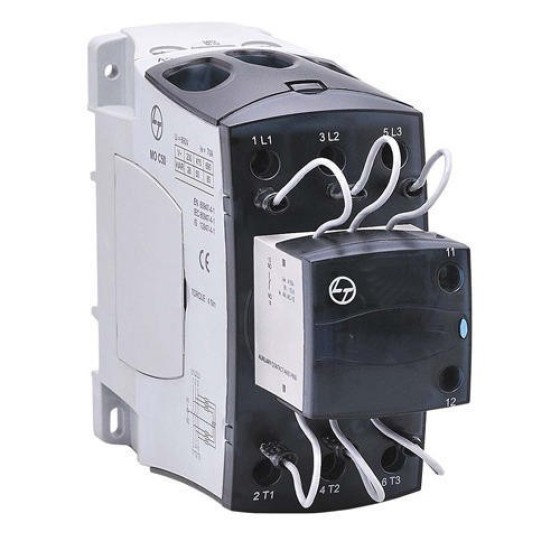 L&T MO C100 Capacitor Duty Contactors with Conforms to IS / IEC 60947-4-1 & IEC 60947-4-1,MO C Range available from 3 -100 kVAr, AC-6b,Common coil for 50 & 60Hz application and Low pick-up VA consumption