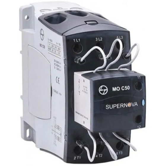 L&T MO C50 Capacitor Duty Contactors with Conforms to IS / IEC 60947-4-1 & IEC 60947-4-1,MO C Range available from 3 -100 kVAr, AC-6b,Common coil for 50 & 60Hz application and Low pick-up VA consumption