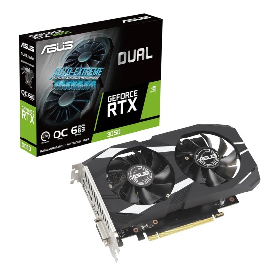 ASUS Dual RTX 3050 OC Edition 6GB Gaming Graphics Card