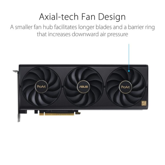ASUS ProArt GeForce RTX 4080 SUPER OC Edition 16GB GDDR6X Graphics Card (PCIe 4.0, 16GB GDDR6X, DLSS 3, HDMI 2.1a, DisplayPort 1.4a) brings elegant and minimalist style to empower creator PC builds with full-scale GeForce RTX™ 40 SUPER Series performance