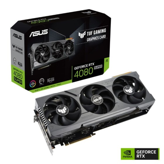 ASUS TUF Gaming GeForce RTX 4080 SUPER 16GB GDDR6X Gaming Graphics Card (PCIe 4.0, 16GB GDDR6X, HDMI 2.1a, DisplayPort 1.4a) with DLSS 3, lower temps, and enhanced durability