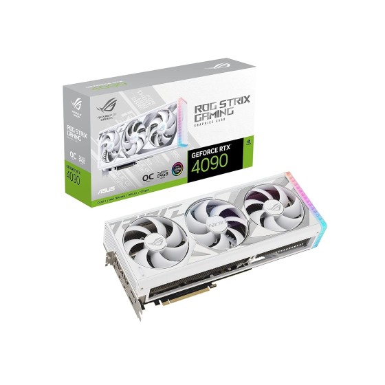 ASUS ROG Strix GeForce RTX 4090 OC Edition White Gaming Graphics Card (PCIe 4.0, 24GB GDDR6X, HDMI 2.1a, DisplayPort 1.4a)