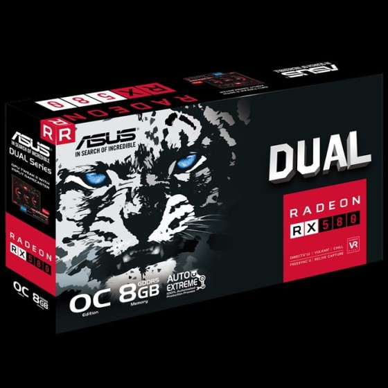 ASUS Dual series Radeon RX 580 OC edition 8GB GDDR5 Graphics Card [DUAL-RX580-O8G]