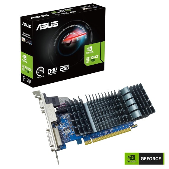 Asus GeForce GT 710 2GB GDDR5 EVO low-profile graphics ASUS GeForce GT 710 2GB GDDR5 EVO low-profile graphics card for silent HTPC builds