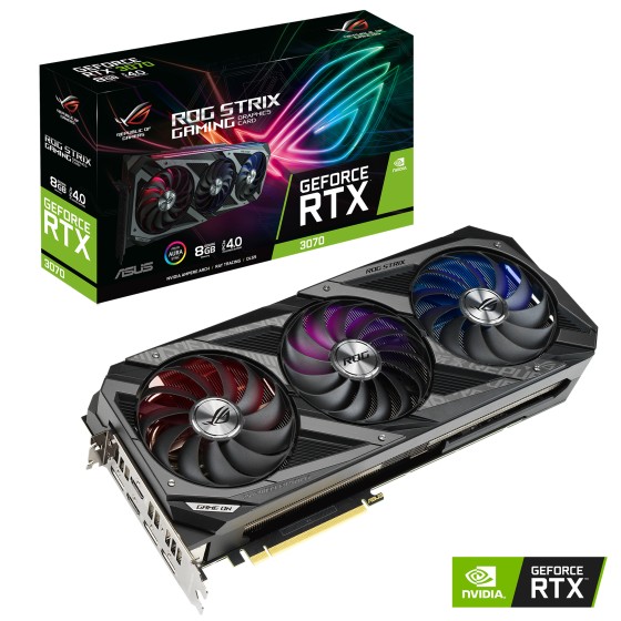 ASUS ROG Strix NVIDIA GeForce RTX™ 3070 8GB GDDR6 Graphics Card buffed-up design with chart-topping thermal performance.