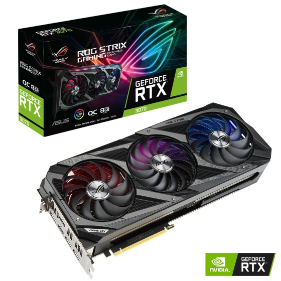 ASUS ROG Strix NVIDIA GeForce RTX™ 3070 OC 8GB GDDR6 Graphics Card buffed-up design with chart-topping thermal performance