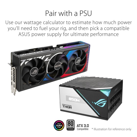 ASUS ROG Strix GeForce RTX™ 4070 SUPER 12GB GDDR6X OC Edition Gaming Graphics Card with PCIe 4.0, DLSS 3, Massive vented backplate, Power sensing, Aura Sync and chart-topping thermal performance.