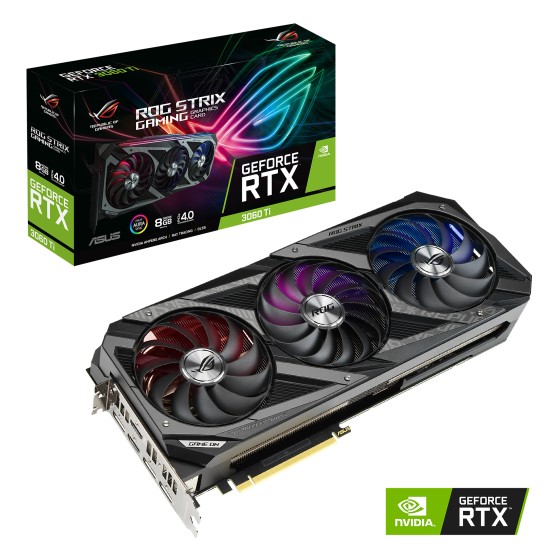 ASUS ROG Strix NVIDIA GeForce RTX 3060 Ti Gaming Graphics Card (PCIe 4.0, 8GB GDDR6, HDMI 2.1, DisplayPort 1.4a, Axial-tech Fan Design, 2.9-slot, Super Alloy Power II, GPU Tweak II)