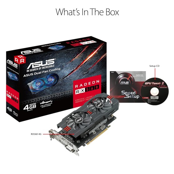 Asus ROG Strix Radeon RX 560 V2 4GB Gaming GDDR5 Graphics Card