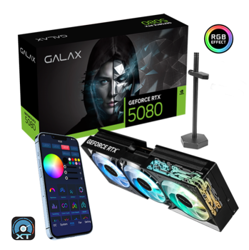 GALAX GeForce RTX 5080 1-Click OC Black 16GB GDDR7 GPU GALAX GeForce RTX 5080 1-Click OC Black 16GB GDDR7 GPU