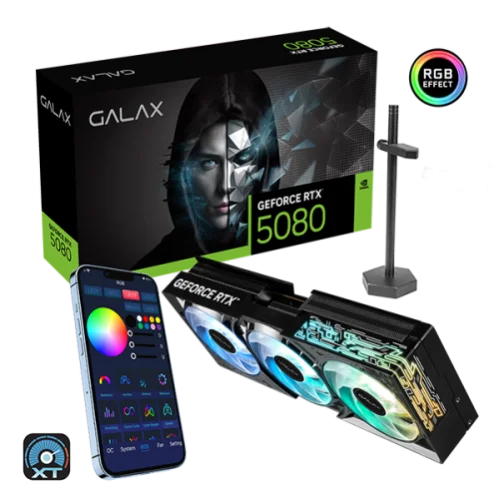GALAX GeForce RTX 5080 1-Click OC Black 16GB GDDR7 GPU GALAX GeForce RTX 5080 1-Click OC Black 16GB GDDR7 GPU