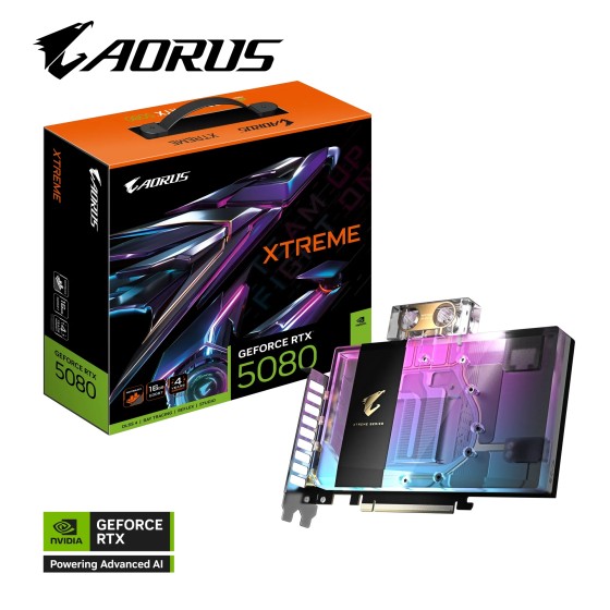 Gigabyte AORUS GeForce RTX 5080 XTREME WATERFORCE WB 16G GDDR7 GPU Gigabyte AORUS GeForce RTX 5080 XTREME WATERFORCE WB 16G GDDR7 GPU