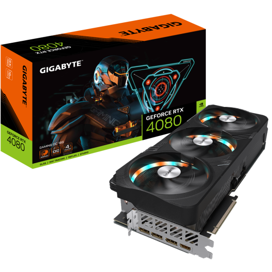GIGABYTE GeForce RTX 4080 16GB GDDR6X PCIe Gen 4 256-bit 9728 CUDA cores Clock 2535MHz GAMING OC DP*3/HDMI 2.1 Graphics Card