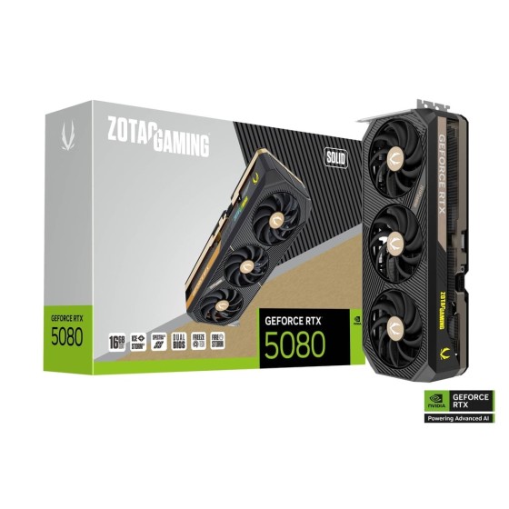 ZOTAC GeForce RTX 5080 SOLID 16GB GDDR7 GPU