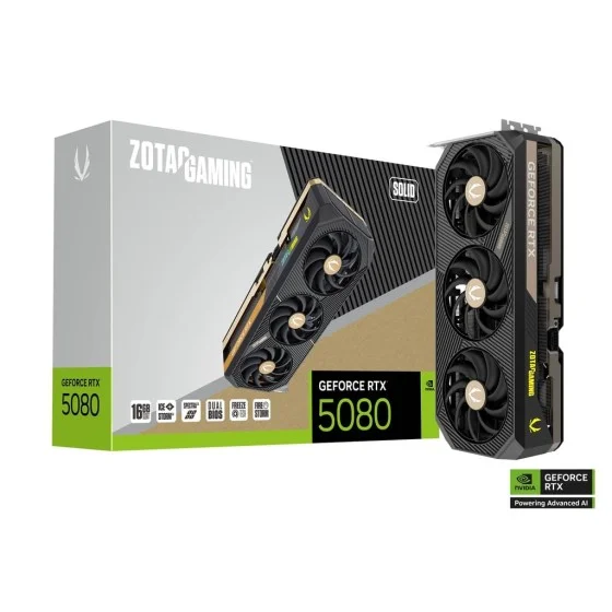 ZOTAC GeForce RTX 5080 SOLID 16GB GDDR7 GPU ZOTAC GeForce RTX 5080 SOLID 16GB GDDR7 GPU