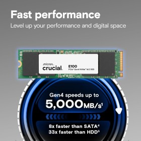 Crucial E100 2TB PCIe Gen4 x4 M.2 2280 NVMe SSD