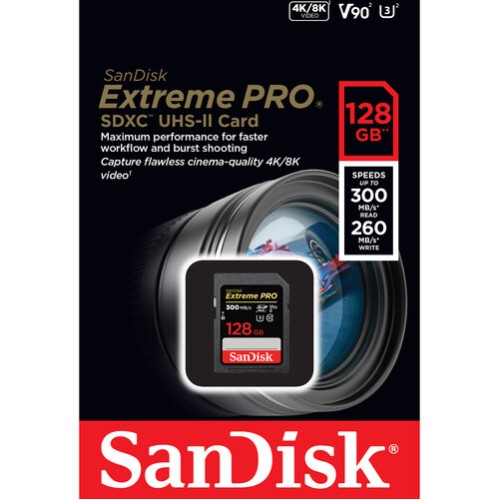 SanDisk Extreme PRO UHS-II 128GB Memory Card SanDisk Extreme PRO UHS-II 128GB Memory Card