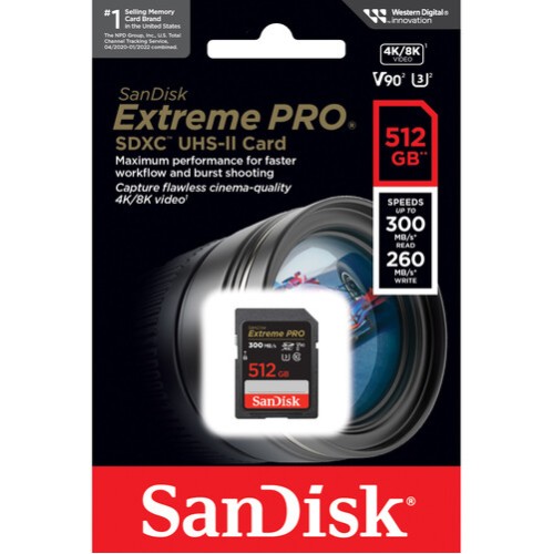 SanDisk Extreme PRO UHS-II 512GB Memory Card SanDisk Extreme PRO UHS-II 512GB Memory Card