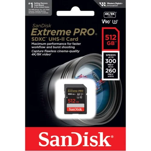 SanDisk Extreme PRO UHS-II 512GB Memory Card SanDisk Extreme PRO UHS-II 512GB Memory Card