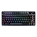 ASUS ROG Azoth gaming keyboard with 75 keyboard form factor, gasket mount, three-layer dampening foam and metal top cover, hot-swappable pre-lubed ROG NX mechanical switches, PBT doubleshot keycaps and lube kit with 2.4 GHz and OLED display