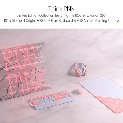ASUS ROG Strix Flare PNK LTD RGB mechanical gaming keyboard with Cherry MX RED switches, customizable illuminated badge and dedicated media keys for gaming ASUS ROG Strix Flare PNK LTD RGB mechanical gaming keyboard with Cherry MX RED switches, customizable illuminated badge and dedicated media keys for gaming