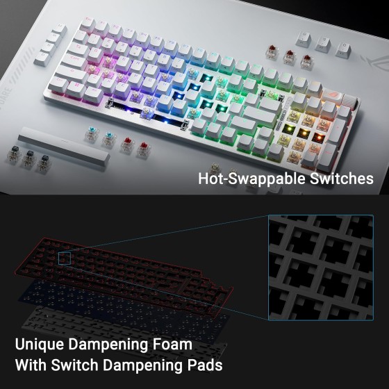 ASUS ROG Strix Scope II 96 RX Wireless White Gaming Keyboard
