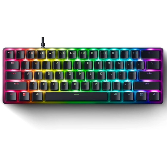 Razer Huntsman Mini Gaming Keyboard Red Linear Optical Switches  (Black) with 60% Form Factor and Doubleshot PBT Keycaps With Side-Printed Secondary Functions