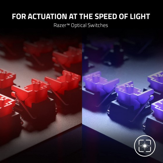 Razer Huntsman V2 Tenkeyless Mechanical Gaming Keyboard Clicky Optical Purple Switches