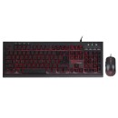 Thermaltake TT Esports Commander Pro Combo Keyboard Mouse Combo with 7-colored backlight and 3 dynamic lighting effects, dedicated hotkey and multimedia control keys (Black)