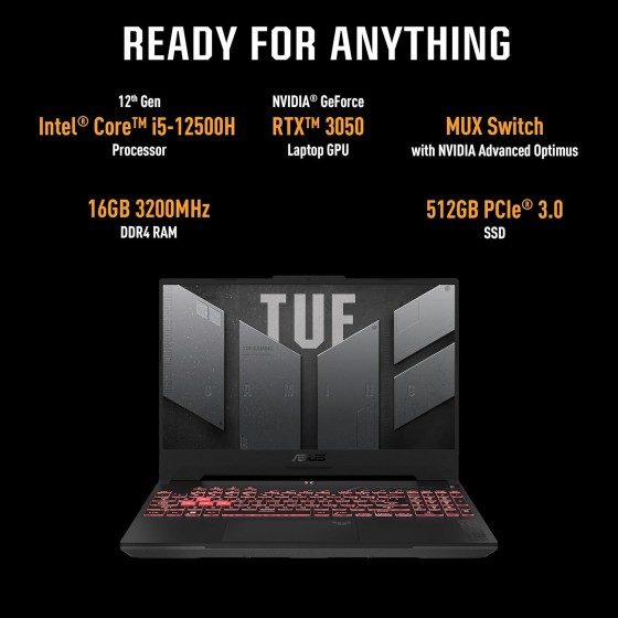 ASUS TUF Gaming F15 FX507ZC4-HN116W Gaming Laptop ASUS TUF Gaming F15 FX507ZC4-HN116W Gaming Laptop