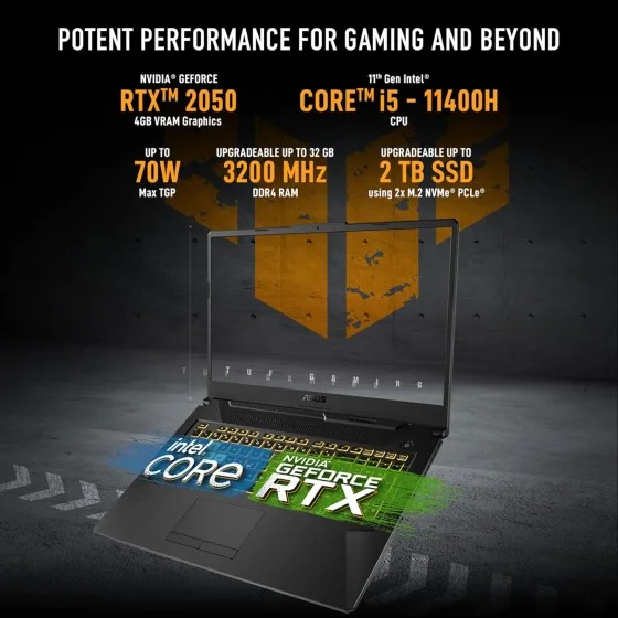 Asus Tuf Gaming F17 i5-11400H RTX2050 4GB 8GB 512GB Asus Tuf Gaming F17 i5-11400H RTX2050 4GB 8GB 512GB