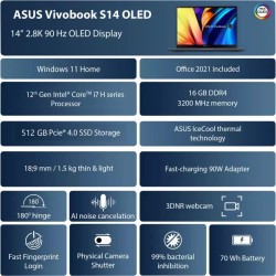 ASUS VivoBook S 14 OLED S3402ZA-KM701WS Light Weight Laptop ASUS VivoBook S 14 OLED S3402ZA-KM701WS Light Weight Laptop