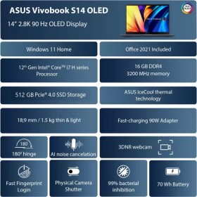 ASUS VivoBook S 14 OLED S3402ZA-KM701WS Light Weight Laptop ASUS VivoBook S 14 OLED S3402ZA-KM701WS Light Weight Laptop