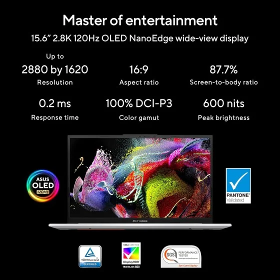 ASUS Vivobook S 15 OLED S5504VA-MA553WS Gaming Laptop ASUS Vivobook S 15 OLED S5504VA-MA553WS Laptop with intel 13th Gen Core i5-13500H Processor(12 core, 16 thread, 18MB cache, up to 4.7 GHz Max Boost),Intel Iris Xe Graphics inbuilt 16GB DDR5 Laptop Ram, 1TB M.2 SSD,15.6inch old Display,120Hz Refre,0..2ms R