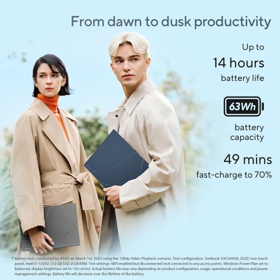 ASUS Zenbook S 13 OLED (UX5304) - Core i5, 3K OLED Display, 16GB RAM, 512GB SSD ASUS Zenbook S 13 OLED UX5304VA-NQ542WS with Intel Core i5, 3K OLED Display, and 16GB RAM