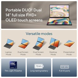 ASUS Zenbook Duo OLED UX8406MA-QL761WS Creator Laptop ASUS Zenbook Duo OLED UX8406MA-QL761WS Creator Laptop