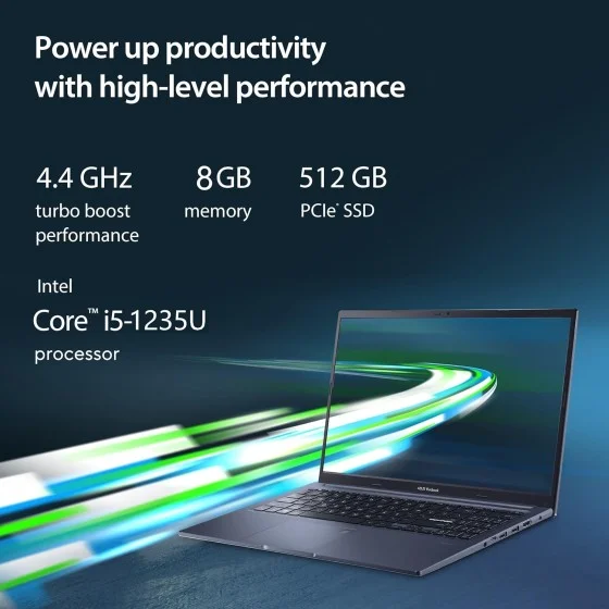 Asus VivoBook 15 i5-1235U 8GB 512GB Quiet Blue Laptop Asus VivoBook 15 i5-1235U 8GB 512GB Quiet Blue Laptop