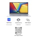 Asus VivoBook 15X Cool Silver Laptop with Intel Core i3 1315U Processor (6 Cores 8 Threads 4.50GHz 6MB Cache Intel UHD Graphics), 8GB DDR4 Laptop Ram, 512GB SSD, 15.6Inch FHD Display,Backlit and Windows 11,Microsoft Office