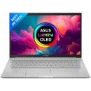 ASUS VivoBook 15 OLED Transparent Silver Laptop with intel Core i3 1115G4 Pocrssor (2 Cores 4 Threads 4.10GHz 6MB Cache Intel UHD Graphics), 8GB DDR4 RAM, 512GB SSD, FHD IPS Display, Fingerprint, Backlit Keyboard, WiFi 6, Microsoft Office and Windows 11