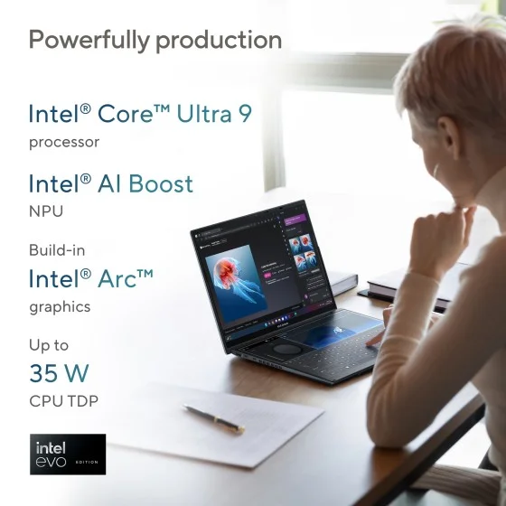 ASUS Zenbook Duo OLED UX8406MA-QL961WS Creator Laptop ASUS Zenbook Duo OLED UX8406MA-QL961WS Creator Laptop
