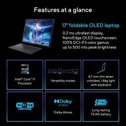 ASUS Zenbook 17 Fold OLED UX9702AA-MD023WS 16GB 1TB Win11 Office