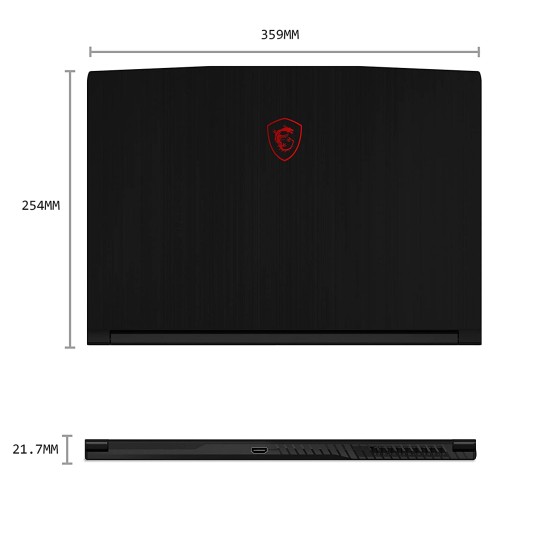 Msi GF63 Thin 11SC-853IN Gaming Laptop with Intel 11th Gen. i5-11400H, 40CM FHD 144Hz,Nvidia GTX1650 4GB GDDR6 Graphics Card and 8GB DDR4 Ram,512GB M.2 NVMe Storage