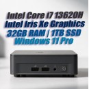 ASUS NUC13ANKH Core i7-13620H Slim 32GB 1TB Windows 11 mini PC