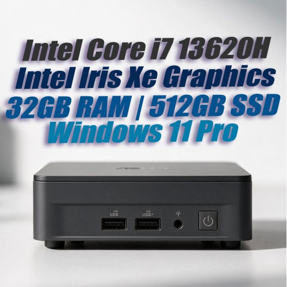 ASUS NUC13ANKH Core i7-13620H Slim 32GB 512GB Windows 11 mini PC