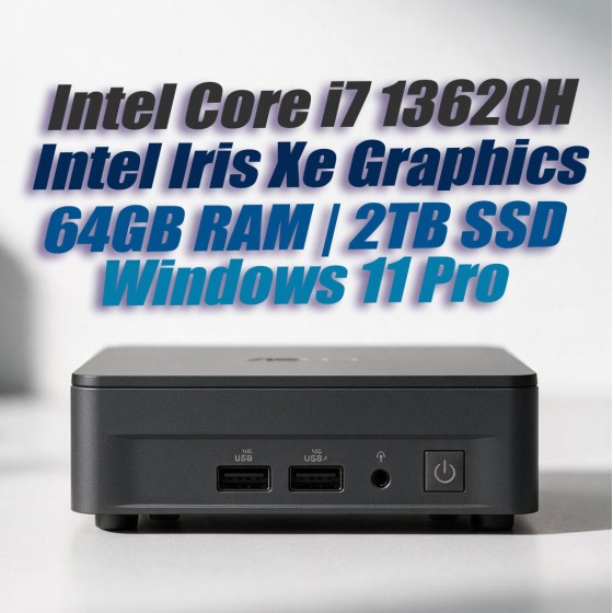 ASUS NUC13ANKH Core i7-13620H Slim 64GB 2TB Windows 11 mini PC