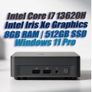 ASUS NUC13ANKH Core i7-13620H Slim 8GB 512GB Windows 11 mini PC