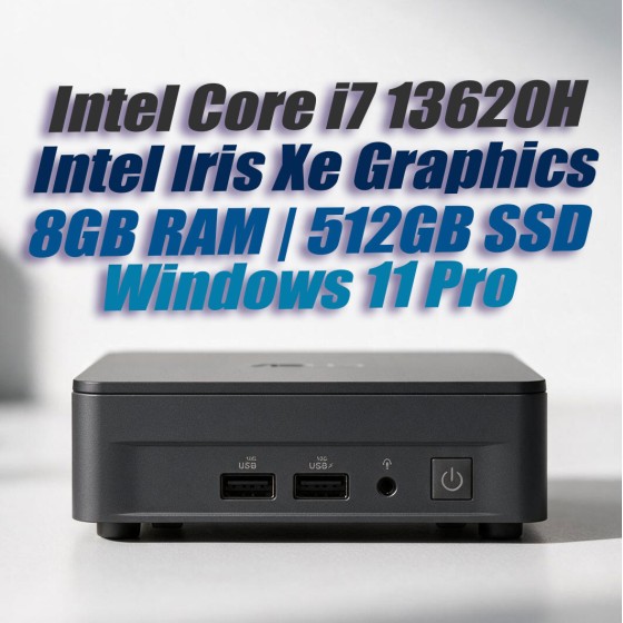 ASUS NUC13ANKH Core i7-13620H Slim 8GB 512GB Windows 11 mini PC