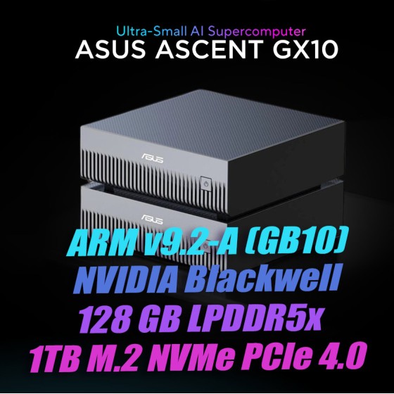 ASUS Ascent GX10 NVIDIA GB10 Blackwell AI Supercomputer 1TB ASUS Ascent GX10 NVIDIA GB10 Blackwell AI Supercomputer 1TB