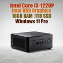 Intel NUC 12 Pro Kit NUC12WSHi3 Mini Pc With 12th Gen Core i3-1220P Processor (10 Cores 12 Threads 4.40GHz 12MB Cache Intel UHD Graphics) with 16GB DDR4 RAM, 1TB M.2 SSD, 2.5GbE LAN, Wi-Fi 6E, Bluetooth 5.3, 2x Thunderbolt 4 ports and Windows 11